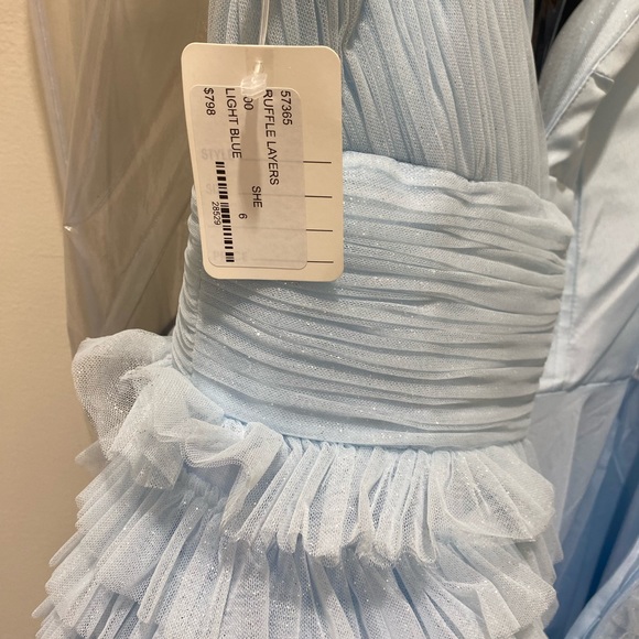 Sherri hill light blue ruffle layers - Picture 6 of 12